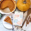 Load image into Gallery viewer, A pack of 'Spiced Pumpkin' scented sachets by Fresh Scents, depicted with plates of pumpkin pie
