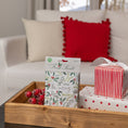Load image into Gallery viewer, Be Merry Fresh Scents Scented Sachet in wooden tray with wrapped Christmas presents