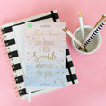 Load image into Gallery viewer, A Little Sparkle Fresh Scents Fragrance Sachet on Top of Note Books with Pens in Pen Holder
