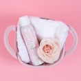 Load image into Gallery viewer, Faith Hope Love Fragrance Room Spray in Basket with Towel and Pink Rose