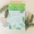 Load image into Gallery viewer, Balsam Fir Fresh Scents Scented Sachets flat lay with pine branches and snowflakes