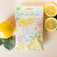 Load image into Gallery viewer, Hello Sunshine Citrus Scented Sachet Flat Lay with Lemons
