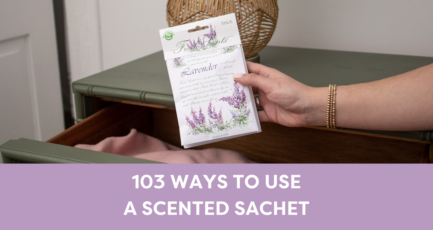 Lavender Scented Sachet being placed in drawer