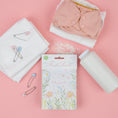 Load image into Gallery viewer, Baby Powder scented sachet flatlay on pink background with diaper
