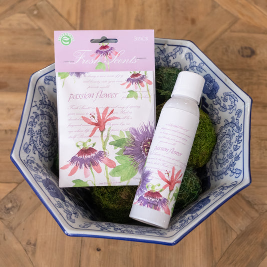 Passion Flower Fragrance in Sachet & Room Spray in China Dish
