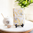 Load image into Gallery viewer, Bee Happy Fragrance Sachet on Easel with Honeycomb
