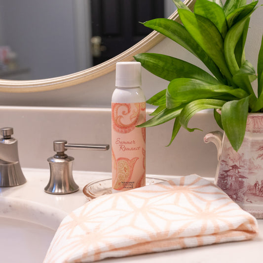 Summer Romance Room Spray Fragrance on Bath Room Counter Top