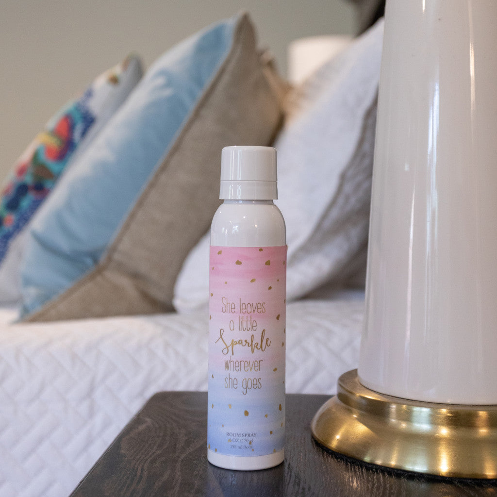 A Little Sparkle Fresh Scents Room Spray on Night Stand