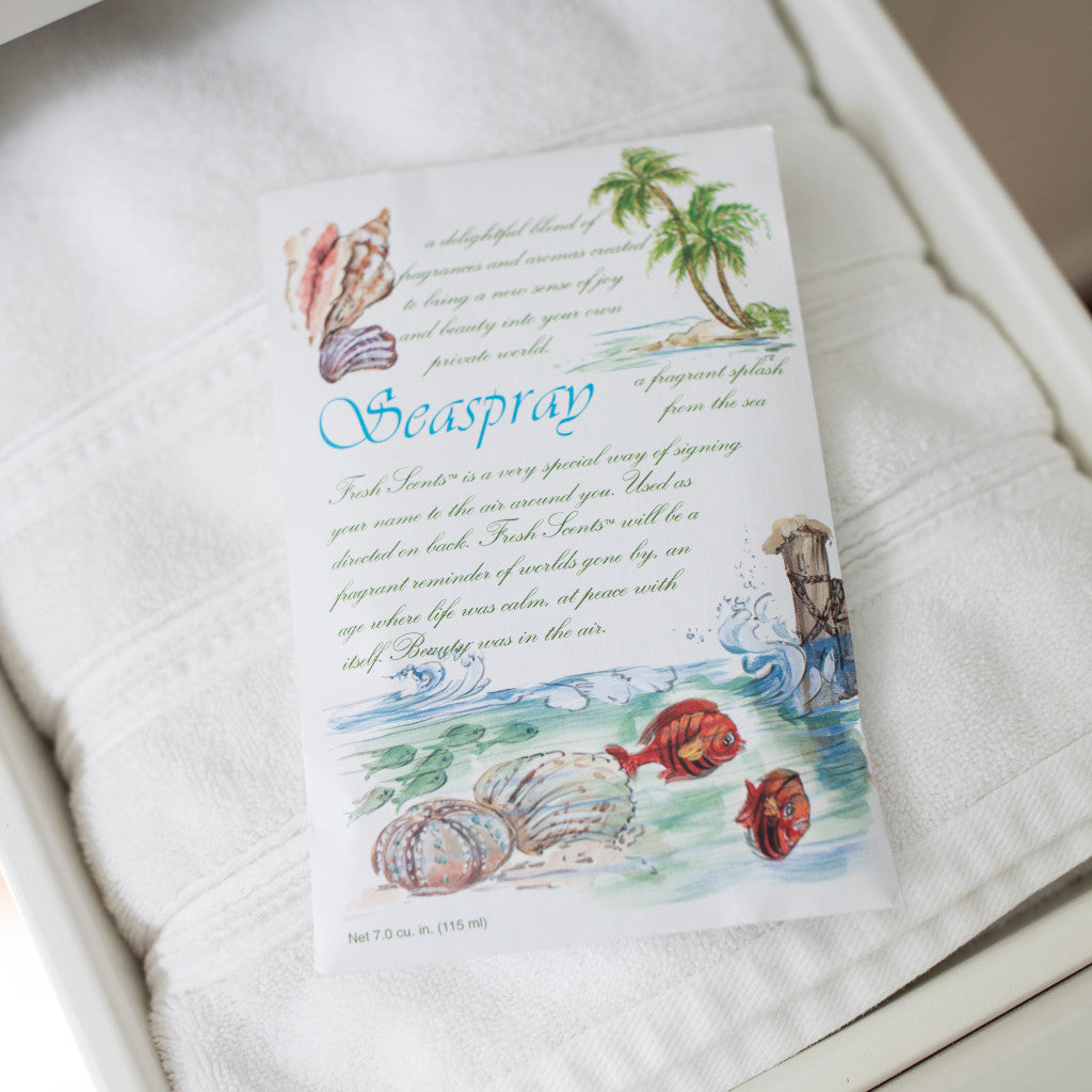 Seaspray Fresh Scents Fragranced Sachet on White Towels