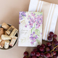Load image into Gallery viewer, Tuscan Grape Fresh Scents Fragranced Sachet on Towel Flat Lay with Cork and Grapes
