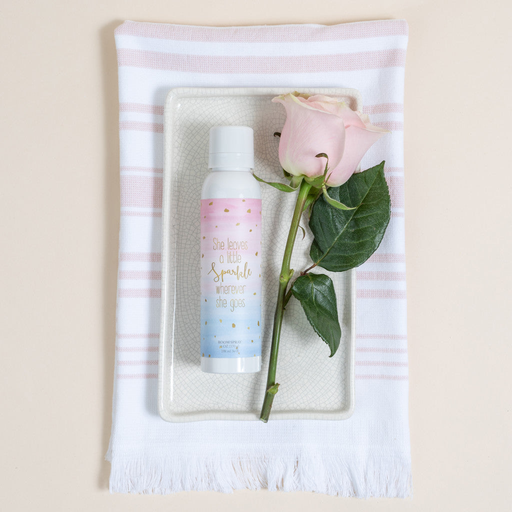 A Little Sparkle Fresh Scents Scented Room Spray on Towel with Rose