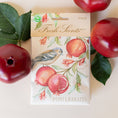 Load image into Gallery viewer, Pomegranate Fresh Scents Fragranced Sachet Flat Lay with Pomegranate Fruits
