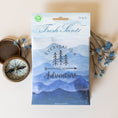 Load image into Gallery viewer, Adventure Mountain Fragrance Sachet Flat Lay with Wildflower and Compass
