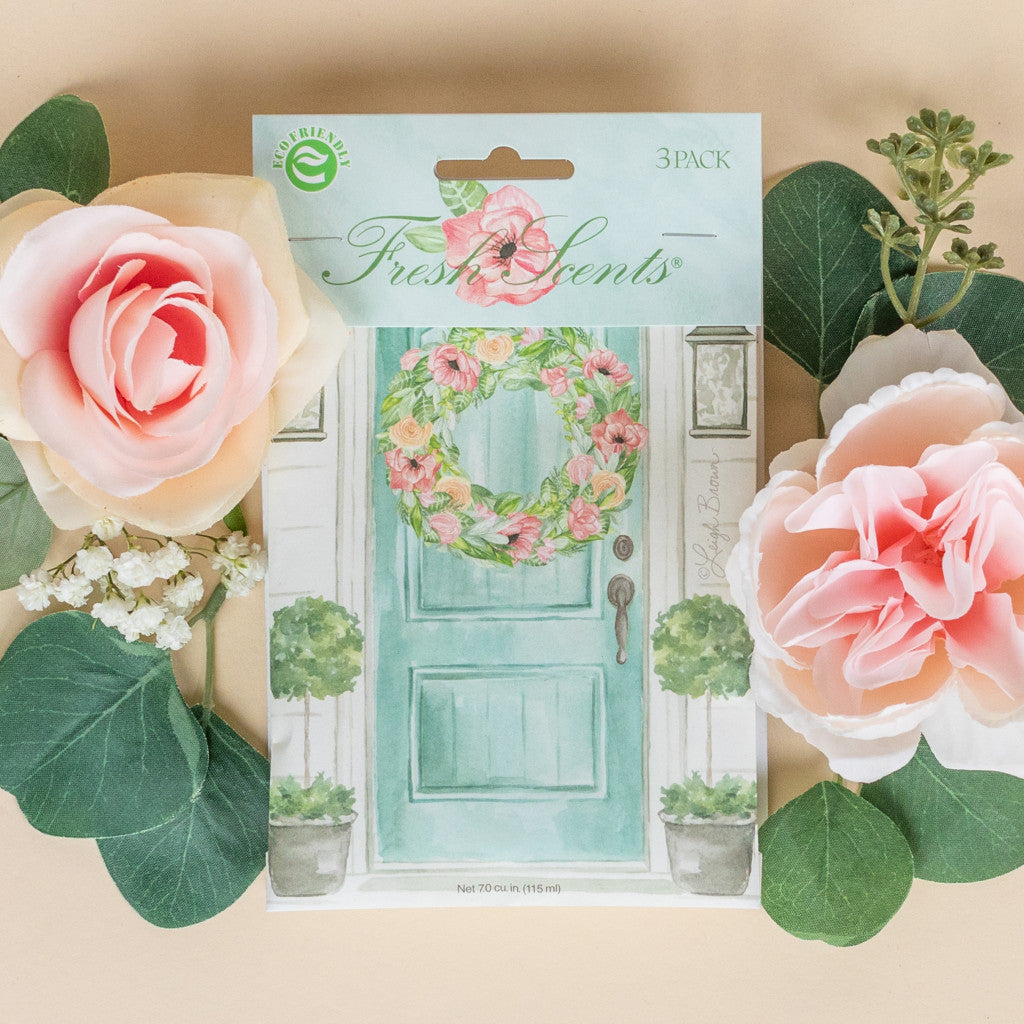 Spring Door Fresh Scents Fragranced Sachet Flat Lay with Roses